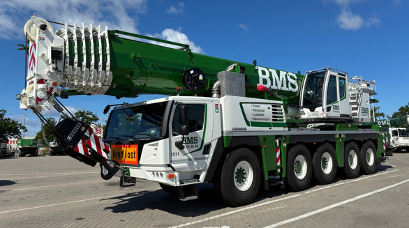 Hybrid mobilkran 150 ton kapacitet med batteri fra BMS