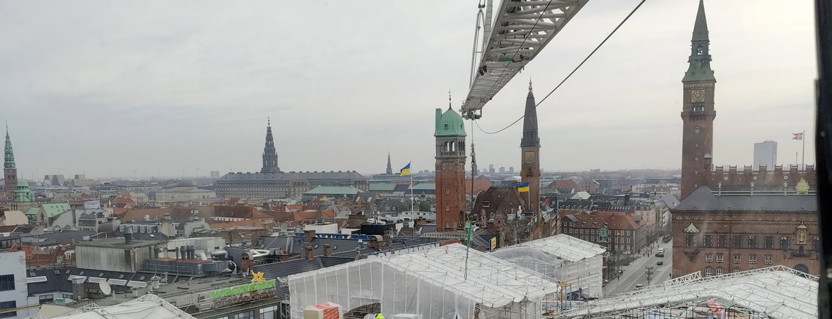Udsigt fra Marks mobile tårnkran over København