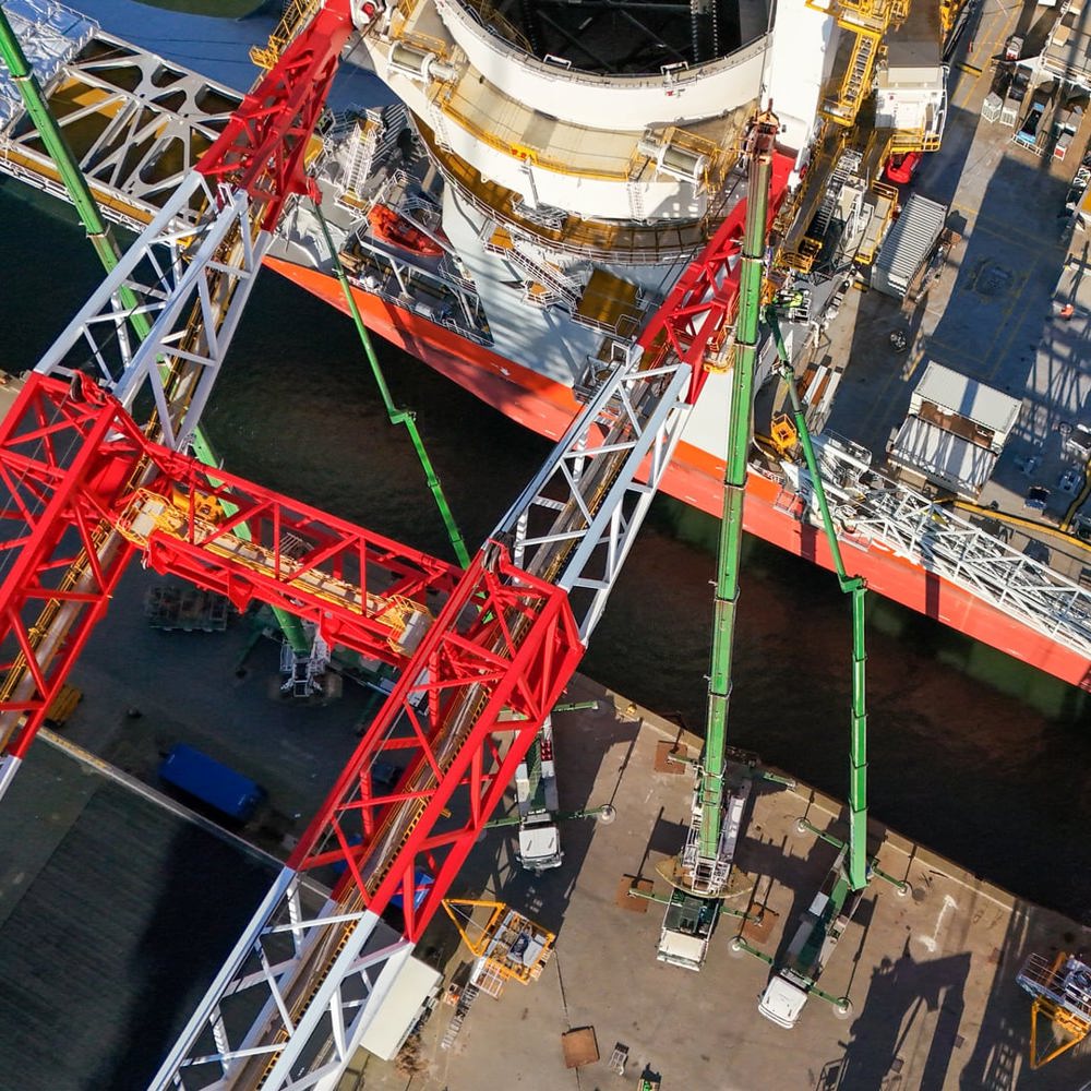 BMS kraner og udstyr ved WIND PEAK i Esbjerg Havn